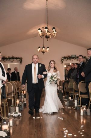 Bride and father at indoor ceremony by Duston Todd